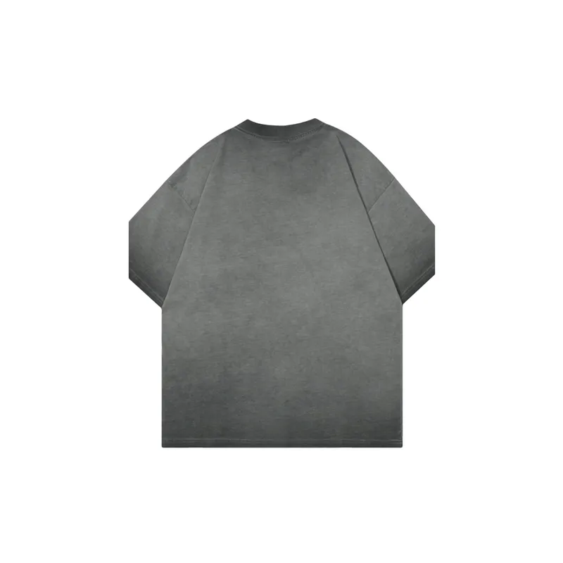 New Style Casual All match Distressed Logo Pattern Loose Round Neck Short sleeved T shirt-5