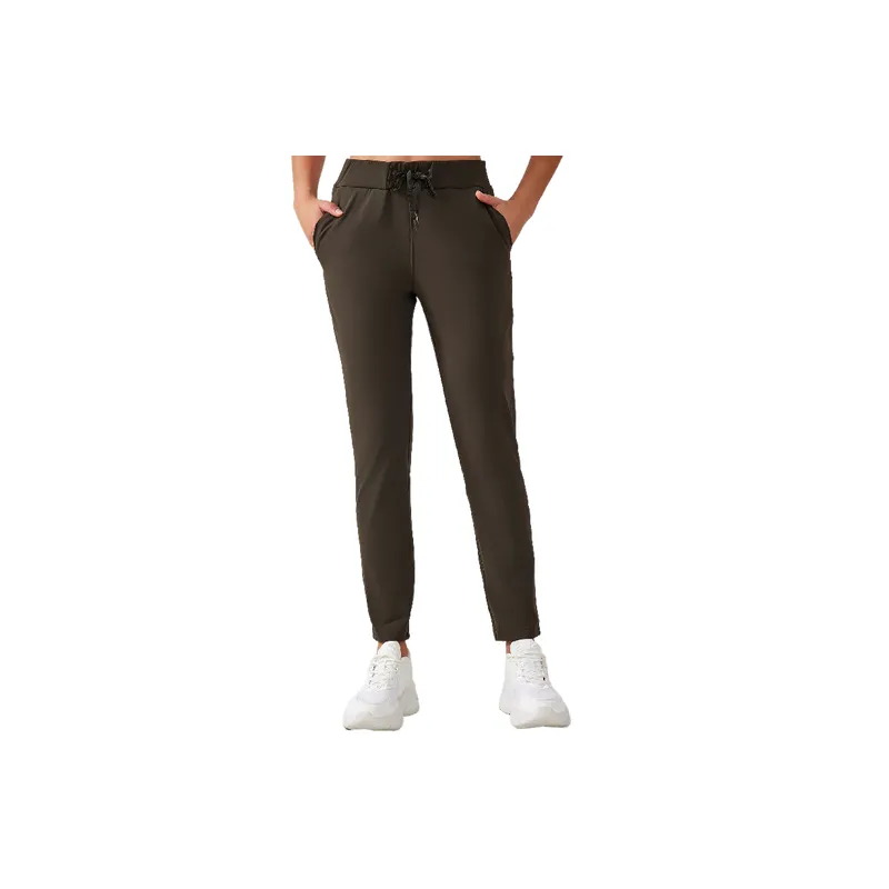 Loose Straight Leg Cotton Blended Fabric Sports Pants Women-4