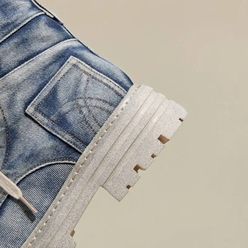 Fashionable Denim Breathable Martin Boot-10