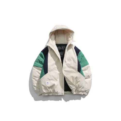 Color blocked Hooded Cotton Coat