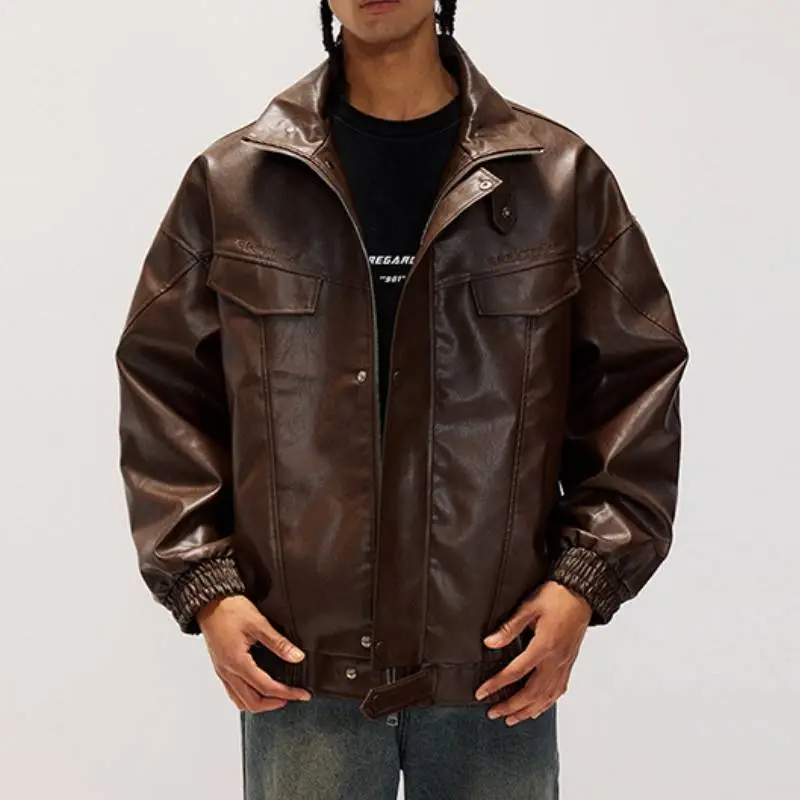 Funky Loose Leather Jacket-1