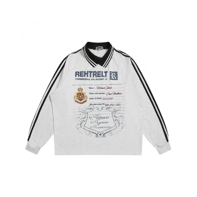 Retro Sports Loose Casual Letter Polo-4