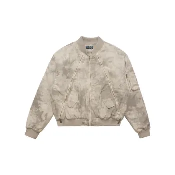 Tie Dye Camouflage Quilted Baseball Coat Jacket