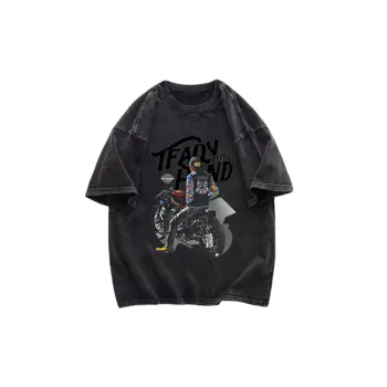 Street Loose Washed Cotton T Shirt