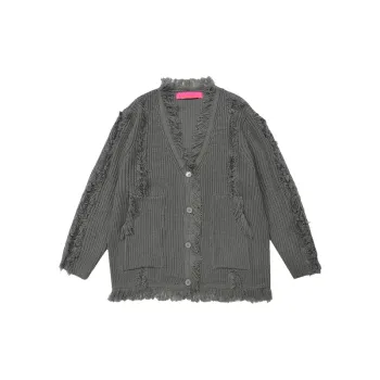 New Design Tassel Fringe Cardigan Long Sleeve Loose Sweater