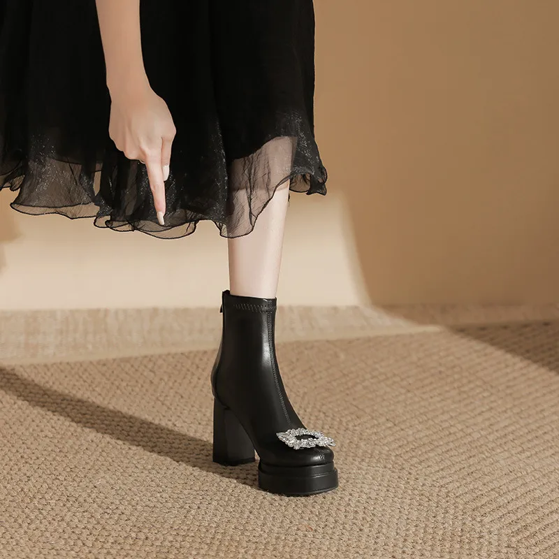 Simple Rhinestone High Heels-1