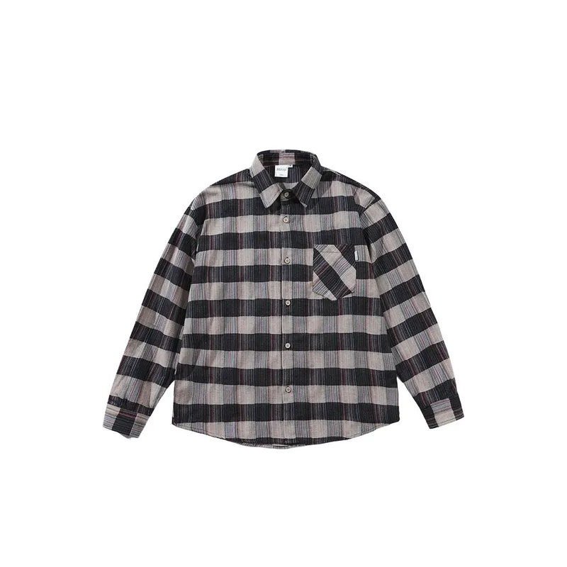 Color Line Plaid Shirt-0