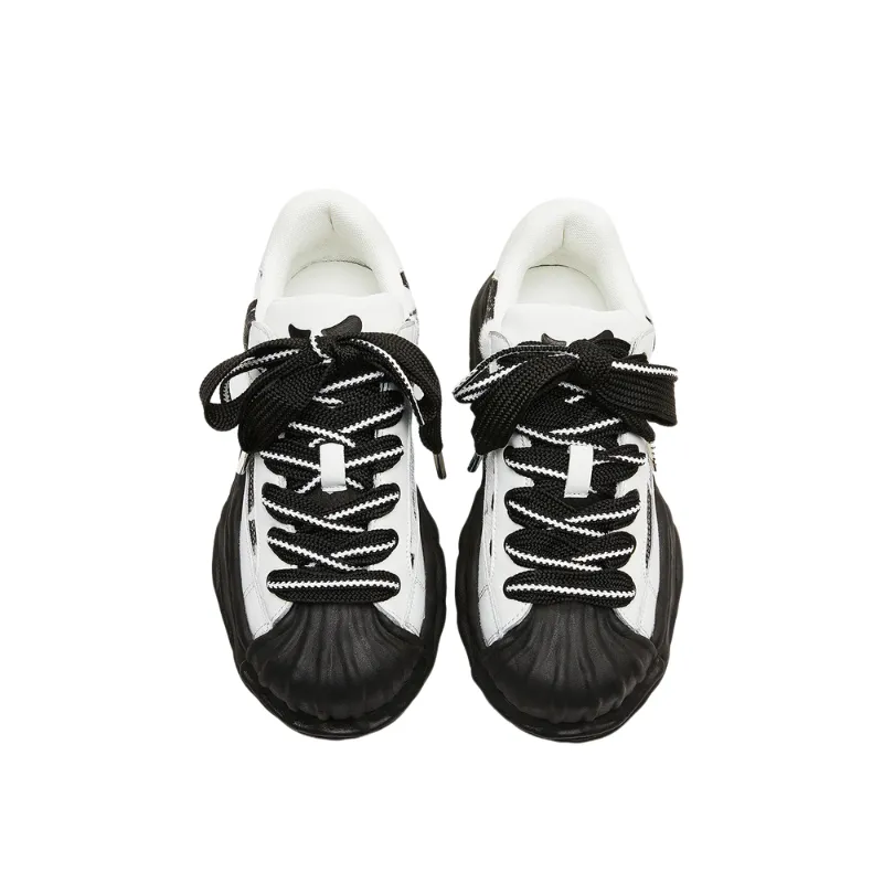 Thick Sole Increased Panda Style Shell Head Dissolved Shoes-2