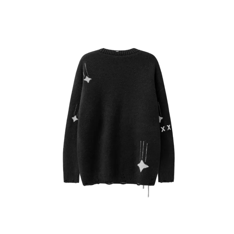 Meteor Falling Loose Crewneck Knitted Sweater-1
