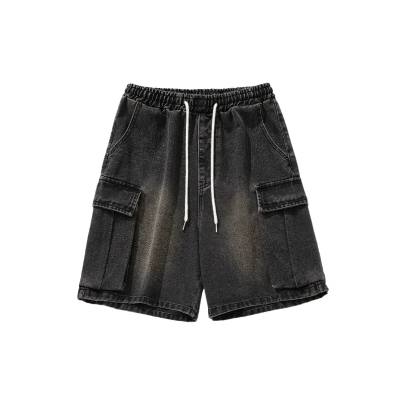 Casual Sporty Denim Shorts-4