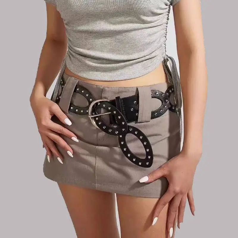 Studded Fashionable Leather Belt-1