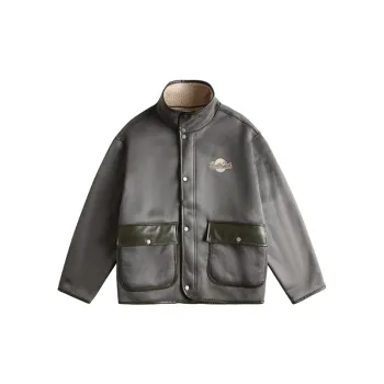 Retro Back Printed Casual Cotton Coat