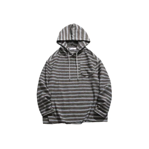 Trendy Color Matching Striped Hooded Sweater