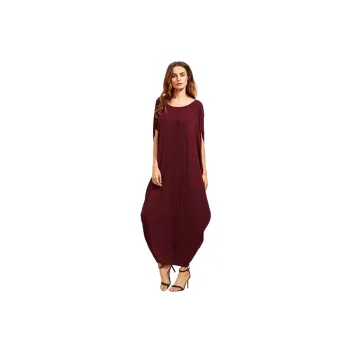 Casual Plicated Polyester Dress Women
