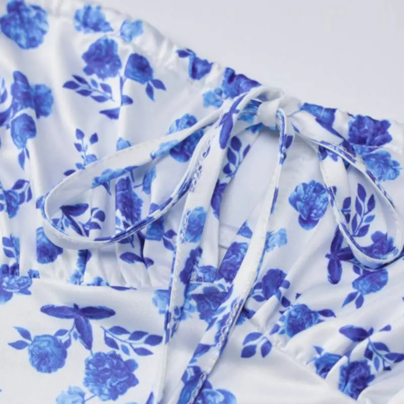 Casual Ditsy Flora Blended Synthetic Fabrics Slip Dress Women-3