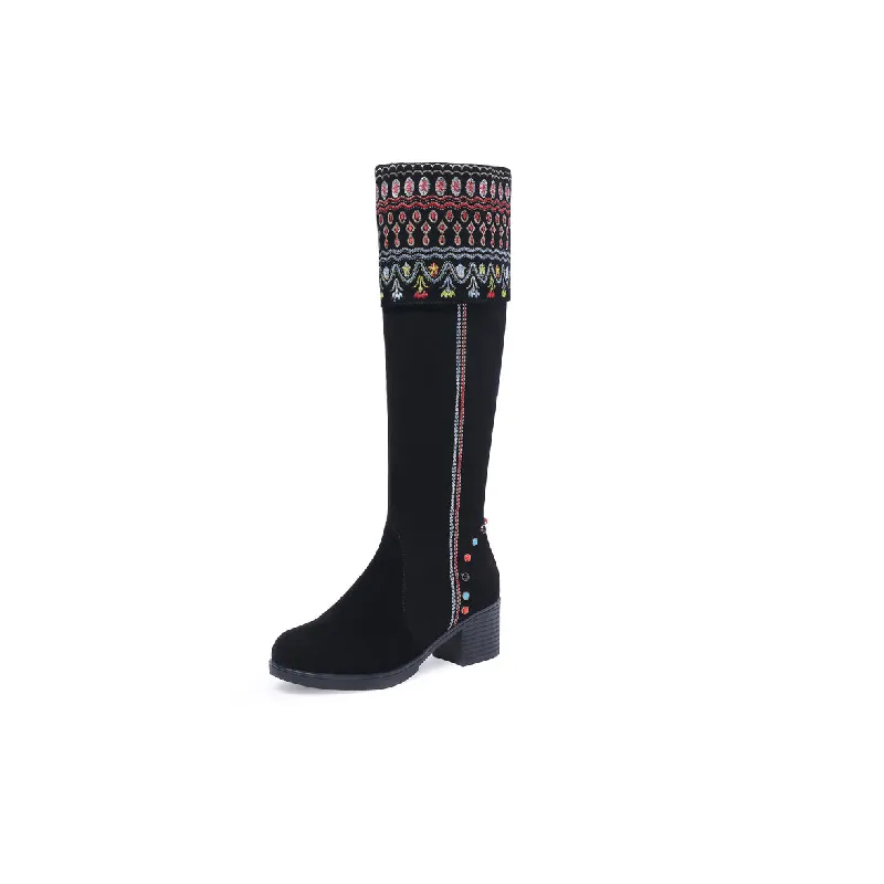 Retro Trendy Knee High Boots-0