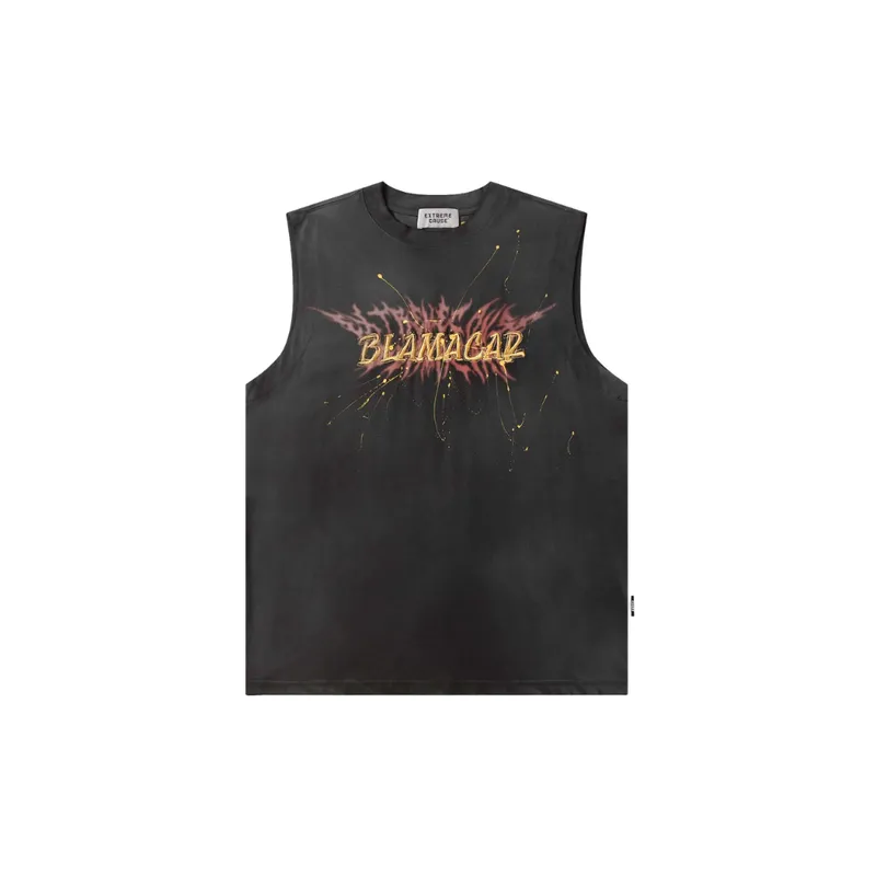 Distressed Ink Splashed Vest-4