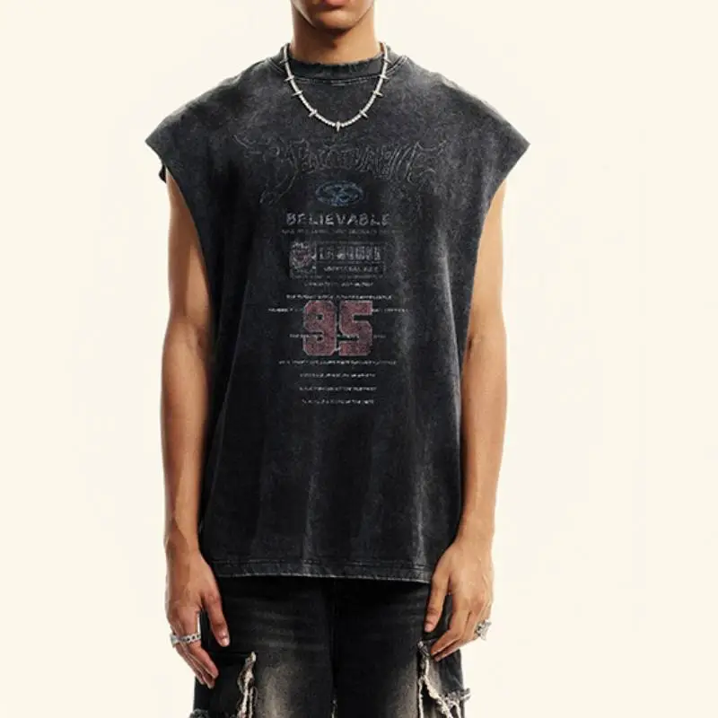 Retro Street Cotton Vest-10