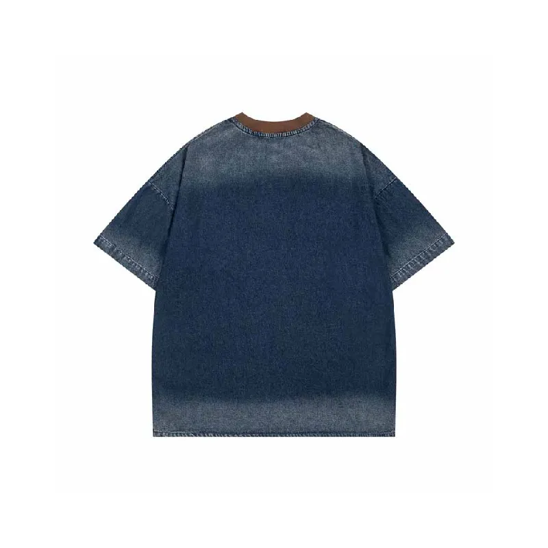 Retro Casual Denim T-Shirt-1