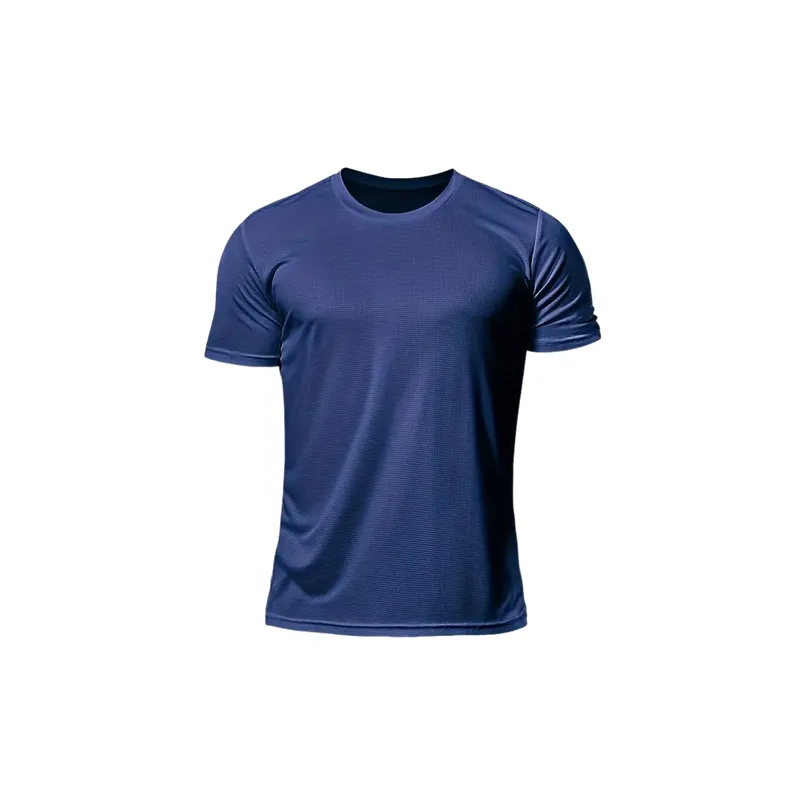 Simple Plain Blended Synthetic Fabrics T Shirt-0