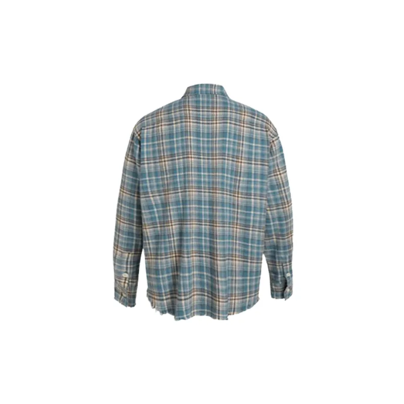 Plaid Tassel Destruction Shirt-1