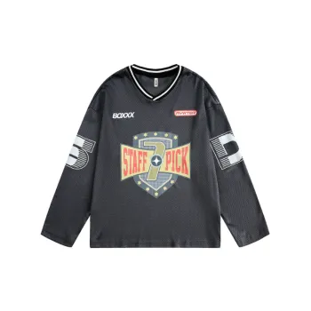 Letter T shirt Long sleeved Loose Breathable Sports