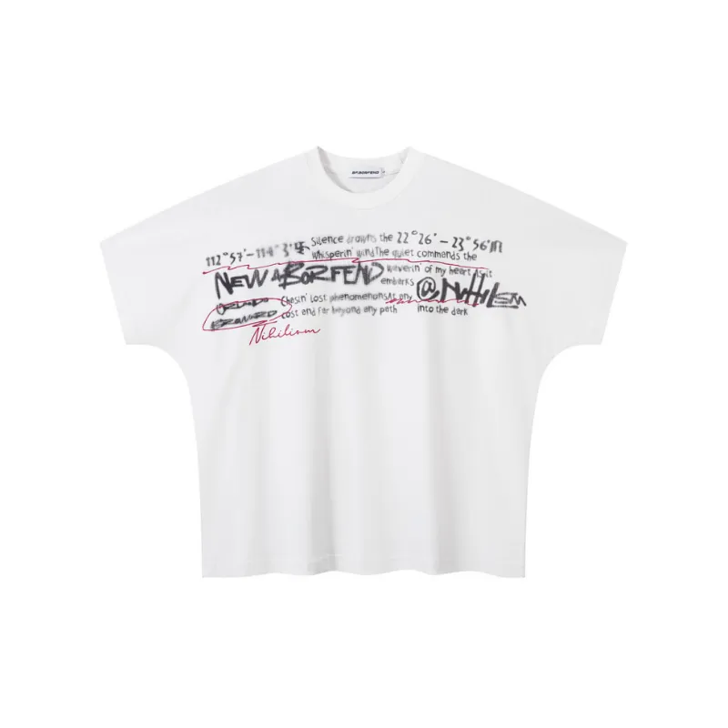 Casual Letter 100% Cotton T-Shirt-0