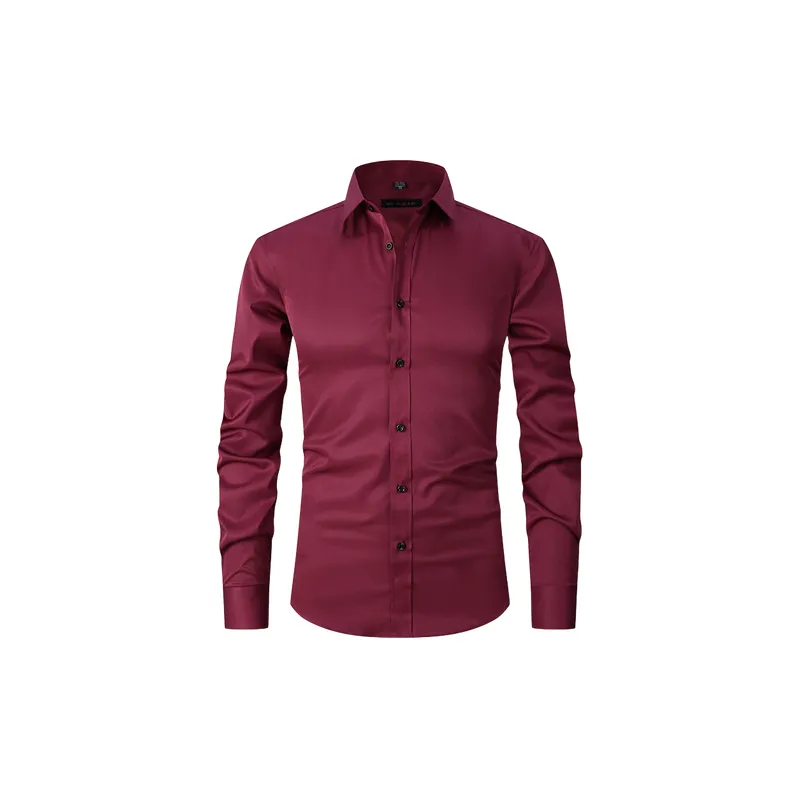 Business Plain Blended Synthetic Fabrics Shirt-6