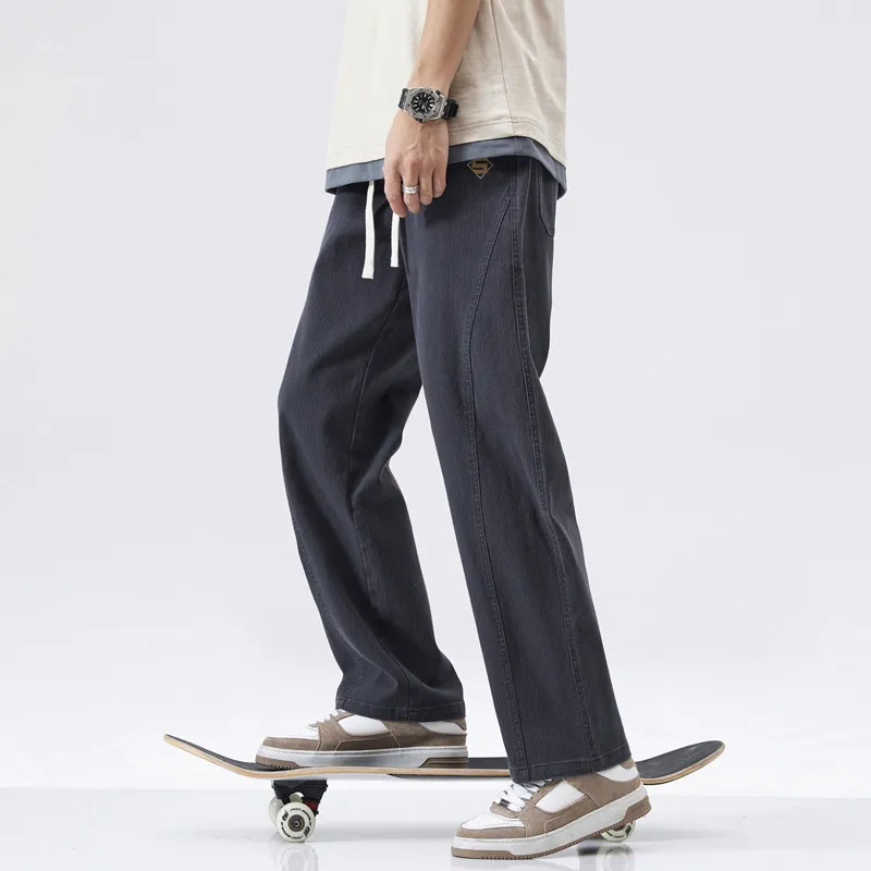 Trendy Loose Blended Synthetic Fabrics Casual Pants-4
