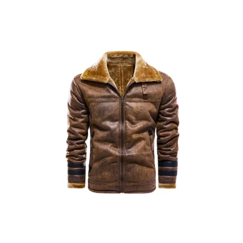 Fashionable Simple Leather Jacket