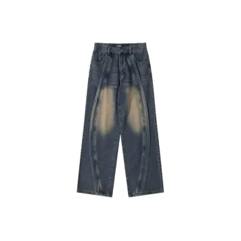 Retro High end Stitching Loose High Street Wide leg Pants