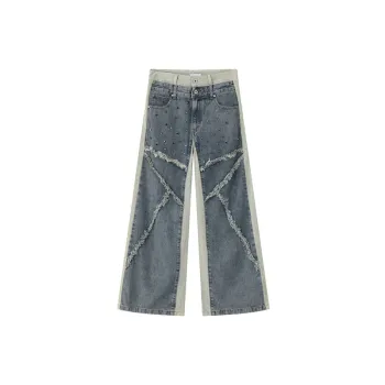 Niche Stitching Edge Heavy Fashion Jeans