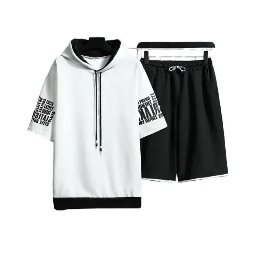 Thin Hooded Sweatshirt and Shorts Set