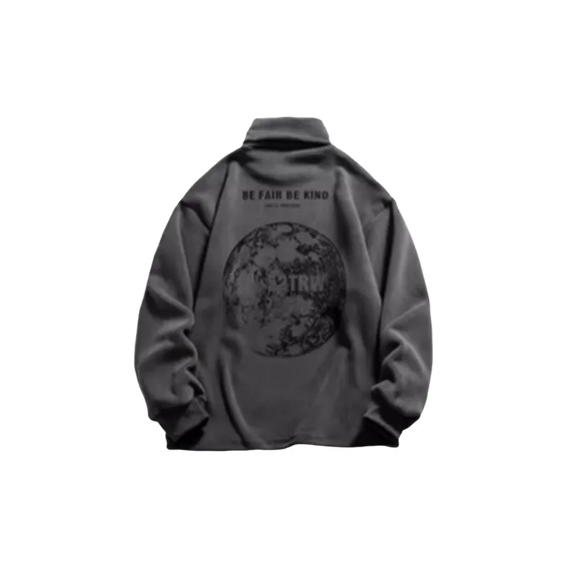 High Collar Fleece lined Sweatshirt-4