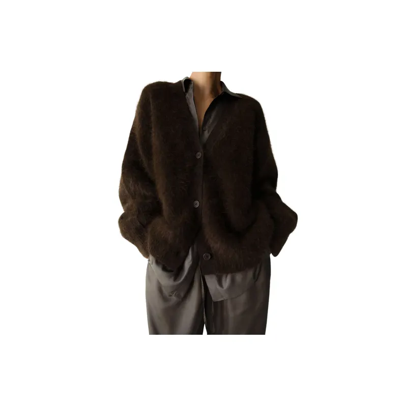 Casual Loose Polyester and Nylon Microfiber Sweater-0