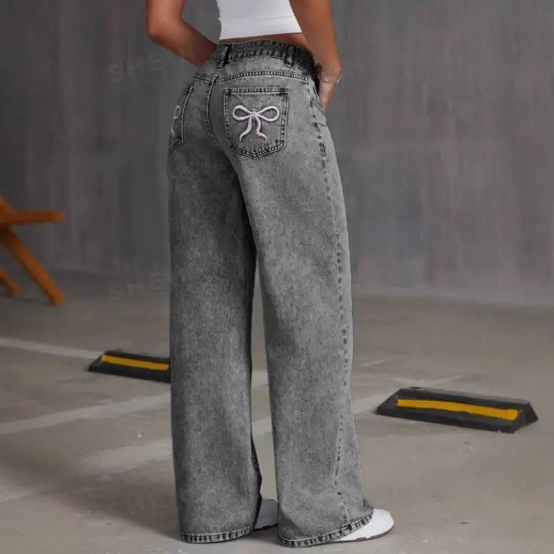Casual Embroidered Jeans Women-1