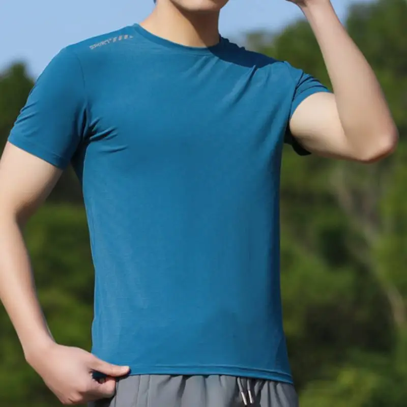 Casual Sporty Ice Silk T Shirt-5