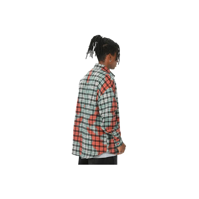 Retro Street Fashion Plaid Long Sleeve Shirt-7