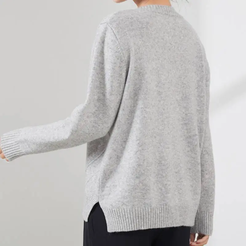Simple Loose Knitted Fabric Knitwear Women-2
