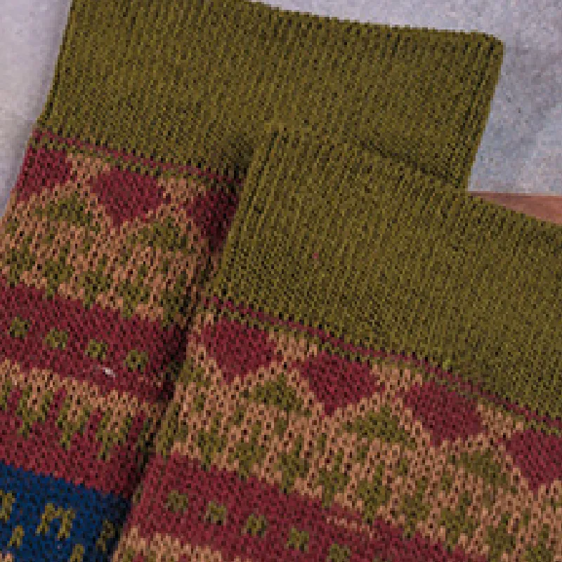 Retro Fashionable Combed Cotton Mid Calf Sock-5