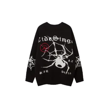 Retro Spider Cotton Blended Fabric Sweater