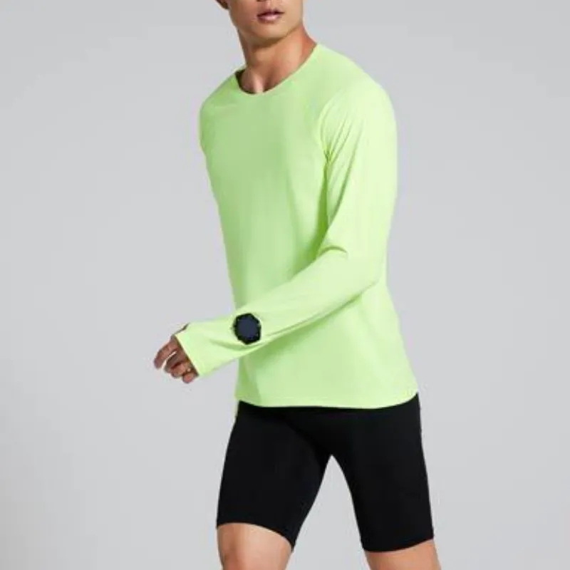 Sporty Long Sleeve Blended Synthetic Fabrics T Shirt-8