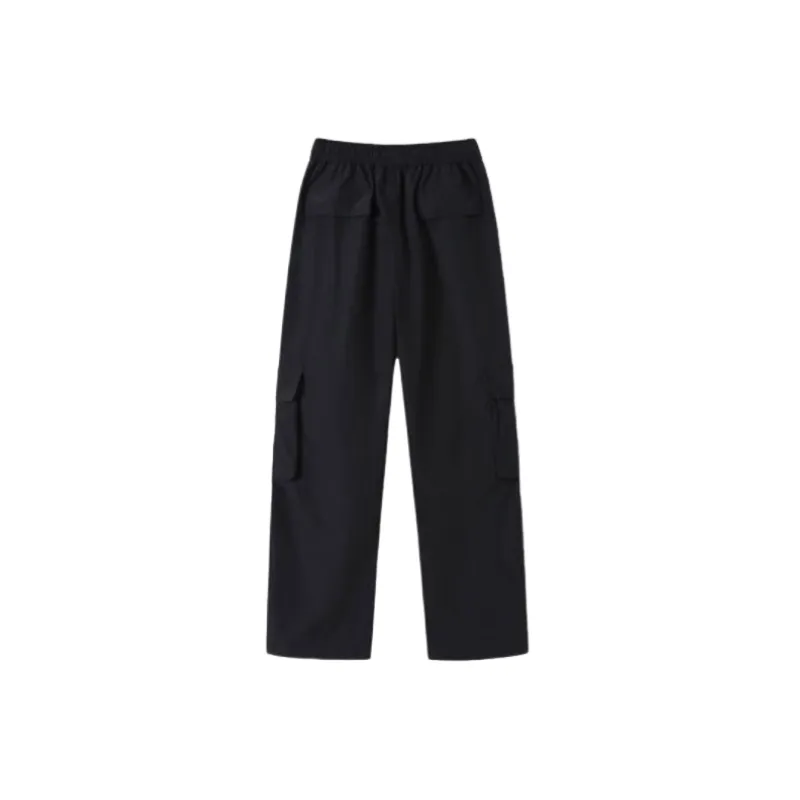Simple Plain Blended Synthetic Fabrics Cargo Pants-1