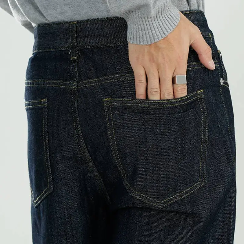 Fashionable Loose Straight Leg Jeans-4
