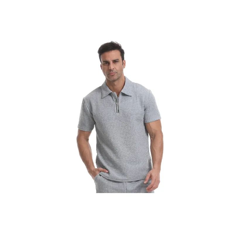 Sporty Plain Blended Synthetic Fabrics Polo Man-0