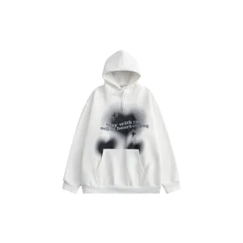 Letter Loose Casual Fleece lined Hoodie