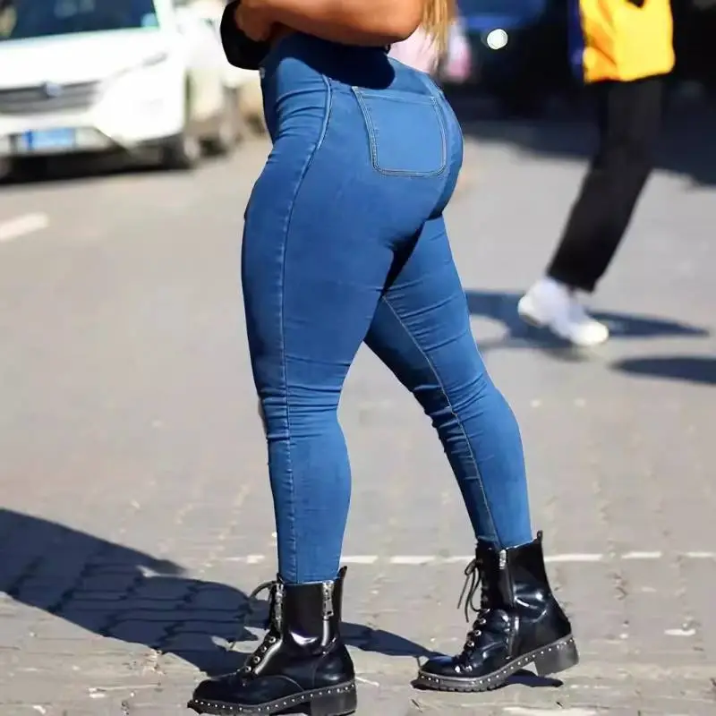 Casual Simple Jeans Women-5