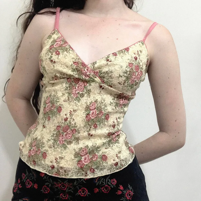 Romantic Ditsy Flora Vest Women-1