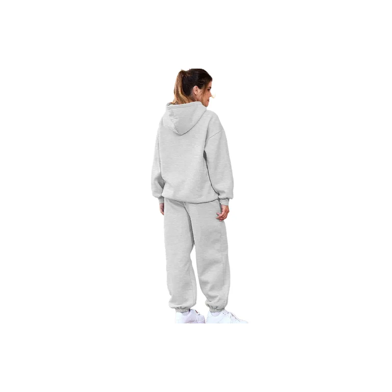 Casual Sporty Polyester Sweatshirt Set Women-3