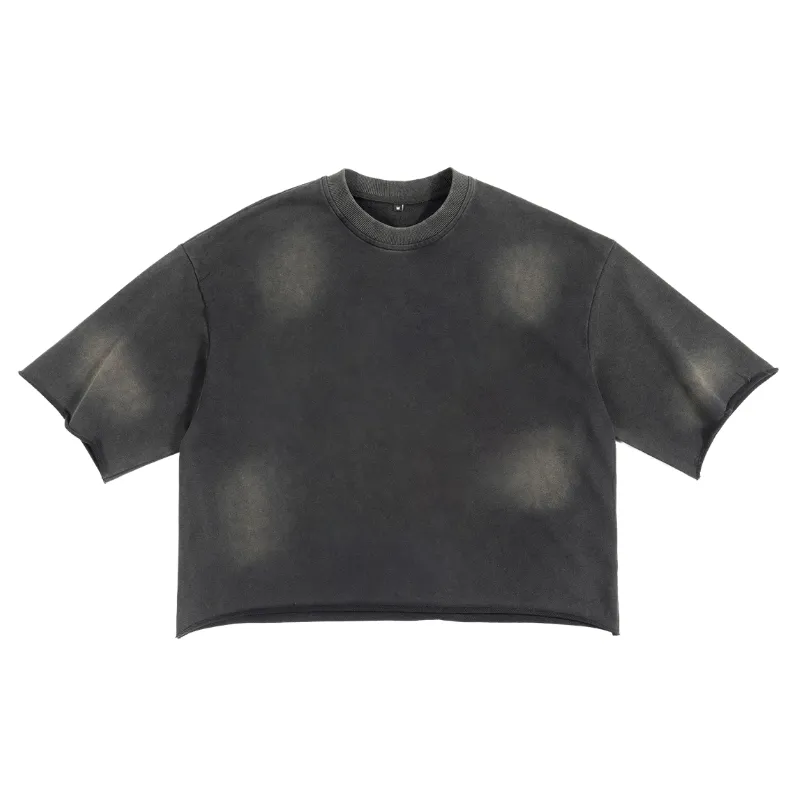 Street Washed Cotton Blended Fabric T Shirt-0